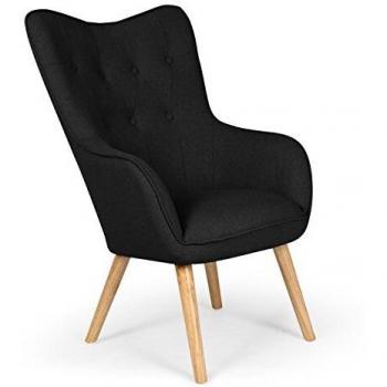 Fauteuil scandinave Klarys en Tissu Noir