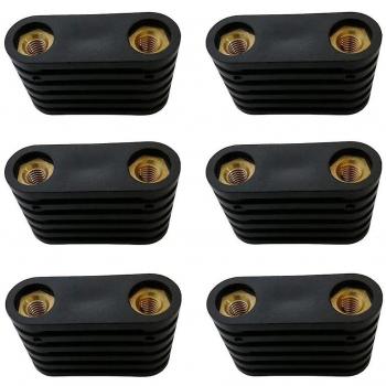 6 Pcs Inserts Footstrap Noir pour Planche à Voile avec 2 Trous
