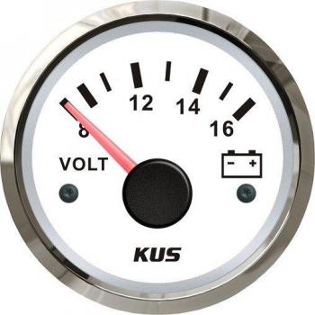 KUS DN52mm Black Volt Meter 8-16V