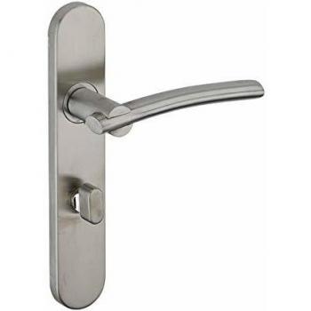 THIRARD - Ensemble de poignées pour porte intérieure Poseidon à condamnation, carré 7mm, entr'axes 195mm, inox brossé