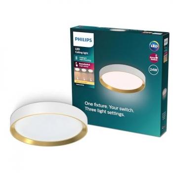 Philips Hanno LED Ceiling Light 24W Monochrome White Gold