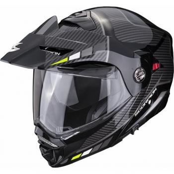 Casco Scorpion ADX-2 Modular Negro/Plata/Amarillo Neón