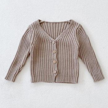 Abrigo de Punto Unisex para Bebé - Cárdigan de Color Sólido