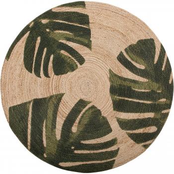 Alfombra Circular Yute Beige/Verde Incik 140 cm