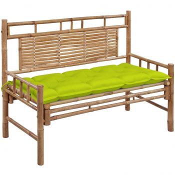 Banco de jardín con almohada 120 cm Bambú