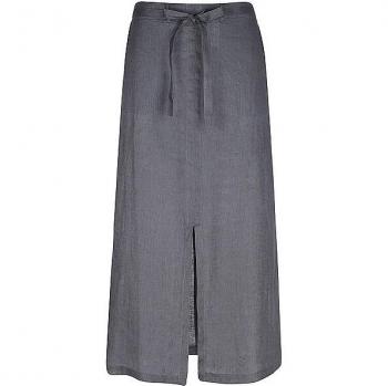 Falda larga sostenible Ecoalf para mujer en color gris, con cordón y abertura central