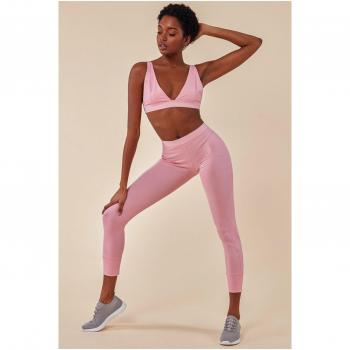 Pink Cosmochic Bralette-Legging Athletic Ensemble