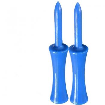 10-Pack Blue Plastic Golf Tees with Height Control