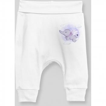 Baby Girl Elephant Harem Pants - White