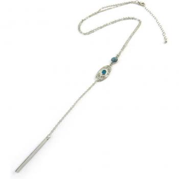Collar Largo Turquesa y Plata Navajos Lily N3960