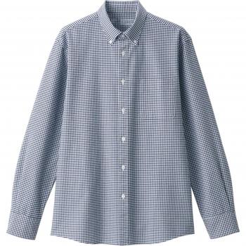 Camicia Oxford Navy Blu a Quadri – Maniche Lunghe – Bottoni
