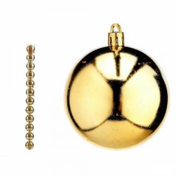 Set de 12 Bolas de Navidad Doradas PVC Ø 7 cm