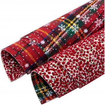 Christmas Ladybug Double-Sided Synthetic Leather Fabric
