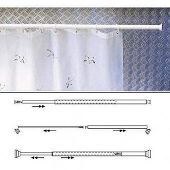 OUTLET Maurer 4042204 - Barra aluminio para cortina ducha, extensible, 70 a 125 cm, color blanco