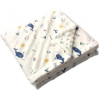 Super Soft 2-Layer Cotton Baby Blanket with 3D Dots