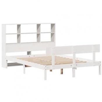 Bookcase Bed without Mattress White 160x200 cm Solid Wood Pine Vidaxl