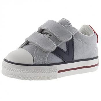Victoria - Zapatillas de lona de niños con logotipo en contraste y tiras adherentes