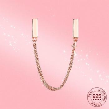S925 Silber Charme Kette mit Sicherheitsverschluss