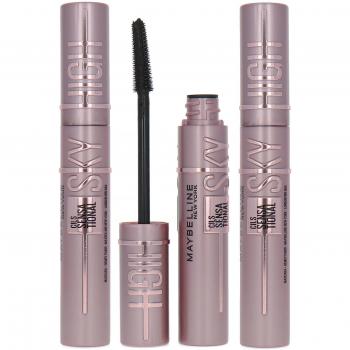 Maybelline Nueva York | Pack dúo de maquillaje: x2 Máscara de pestañas Lash Sensational Sky High, Tono Negro