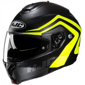 Casco Moto Modular HJC C91N Nepos Negro Amarillo Talla 2XL
