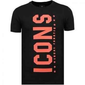 Local Fanatic T-Shirt ICONS Vertical Print met Strass voor Mannen