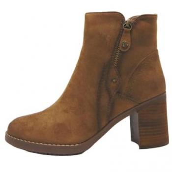 Botín de Tacón Etika 11022 en Piel Vegana Camel