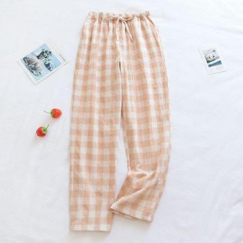 Comfortable Cotton Pajama Pants for Women - Large Size Plaid Sleepwear
