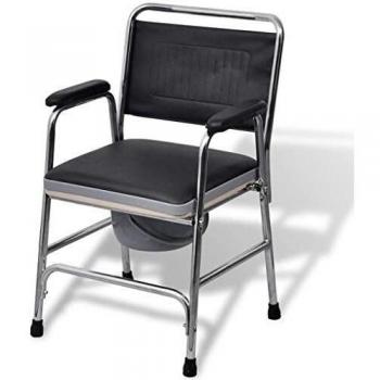 VidaXL Steel Commode Chair in Black