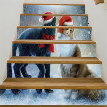 6 Stks/set Waterdichte 3D Trapstickers Kerst