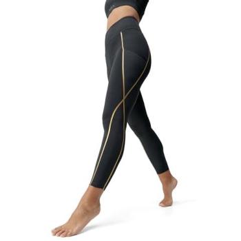 Leggins de entrenamiento Gold en color negro con detalles dorados, talla XS
