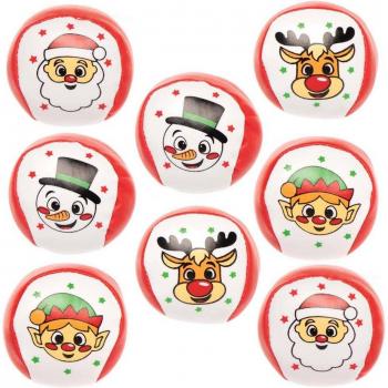 Christmas Mini Soft Balls (Pack of 8) Holiday Toys