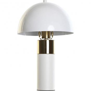 Lámpara de mesa blanca y dorada DKD Home Decor