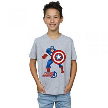 T-shirt Marvel Garçon Captain America 5-6 Ans Gris