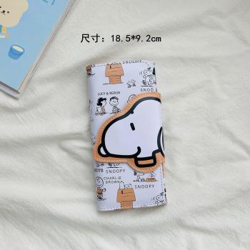 Billetera Snoopy de Moda en Cuero PU para Chicas con Monedero y Porta Tarjetas