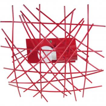 Plafonnier industriel métal rouge 35 cm