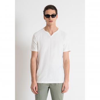 Camiseta Antony Morato M/C Regular Fit en Algodón Crema