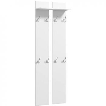 Perchero para ropa de pared con estante HOMCOM 55x21,3x170 cm blanco