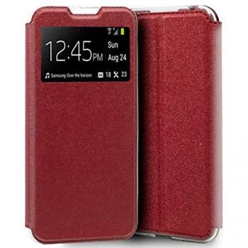 Tumundosmartphone Funda Libro Soporte con Ventana para Xiaomi Mi Note 10 Lite Roja