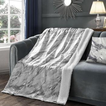 PrettyLittleThing Marble Grey Sherpa Fleece Throw