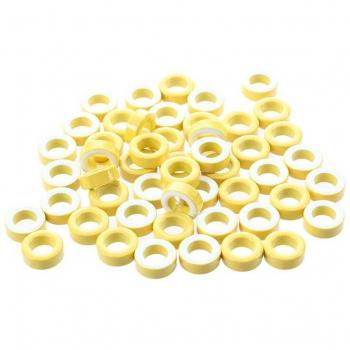 7mm ID Ferrite Toroid Core in Yellow/White, 50 Pieces