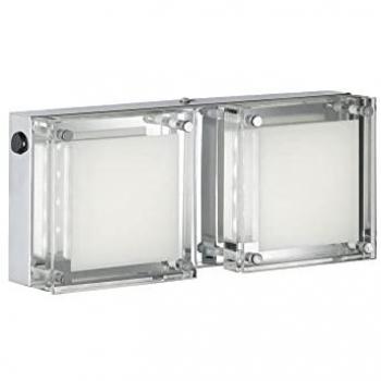 Lampada da soggiorno LED con vetro argento chiaro, 2x 4.8W 360Lm 3000K, LxH 28x12 cm