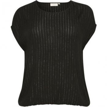 Kaffe Curve Black Deep Puff Sleeve Top (Size 6XL)