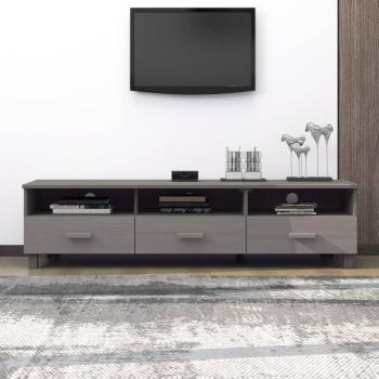 Mueble de tv hamar madera maciza de pino gris claro 158x40x40 Vidaxl Gris