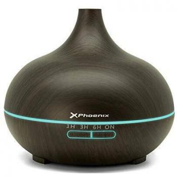 HUMIDIFICADOR ULTRASONICO PHOENIX ZEN O2 MADERA OSCURO - 400ML - SILENCIOSO - CONTROL REMOTO - Inside-Pc