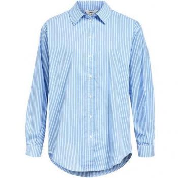 Camicia lunga blu cornflower con strisce bianche modello 34