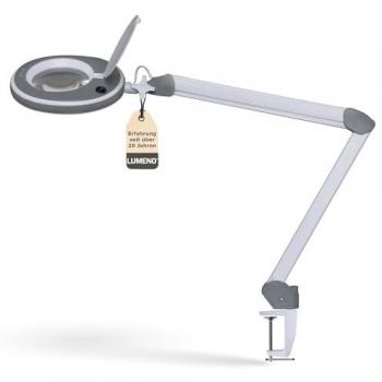 Lumeno Lupenlampe 821X LED dimmbare Lupenlampe mit kristallklarer 127mm Linse, LED fest integriert, Kaltweiß, 6500 K