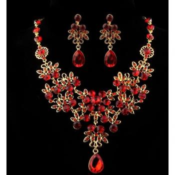 Crystal Rhinestone Wedding Jewelry Set - Necklace and Earring Accessories for Women