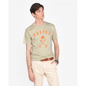 Maglietta Uomo Harper & Neyer M74 con Disegno Frontale a Maniche Corte New England Military Light