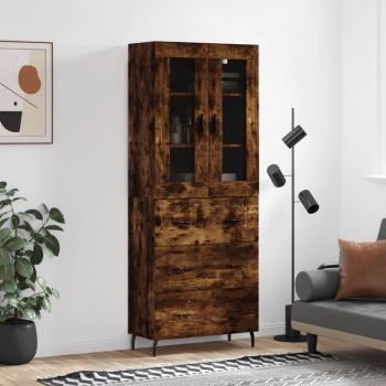 Vidaxl - Aparador alto madera contrachapada roble ahumado 69,5x34x180 cm Marrón