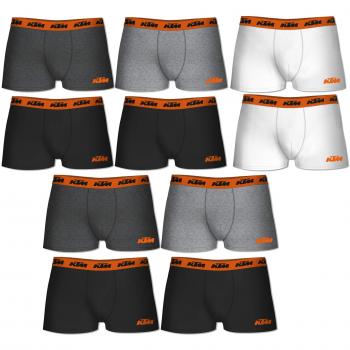 KTM Set de 10 Bóxers de Microfibra Multicolor con Cintura Naranja - Talla L